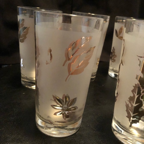 Set of Six Vintage MCM Libbey Gold Leaf Barware MCM - Picture 4 of 6